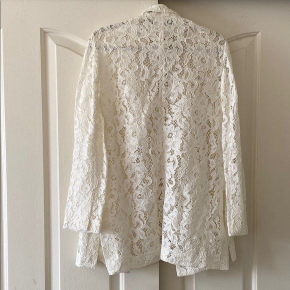 Zara Elegant White Lace Blazer - Picture 7 of 14